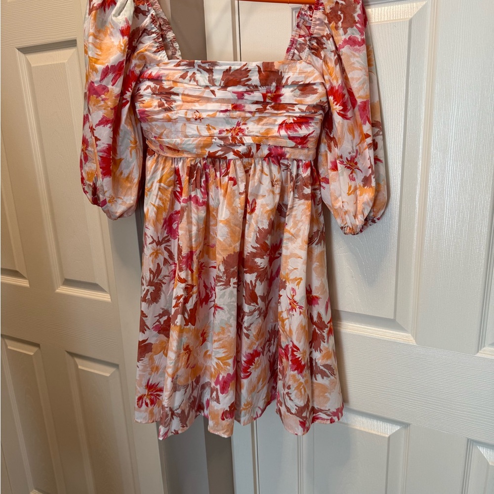 Abercrombie & Fitch Floral Mini Dress - Red and Orange